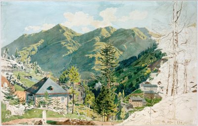 Utsikt över Gastein med Gamskarkogel av Rudolf von Alt