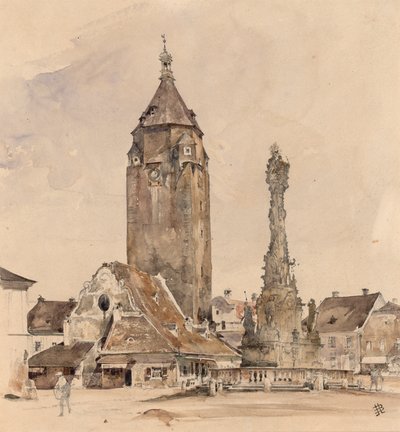 Det gamla rådhuset i Korneuburg av Rudolf von Alt
