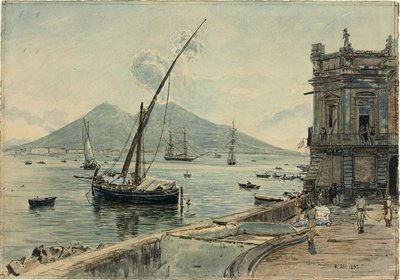 Neapel med Vesuvius av Rudolf von Alt