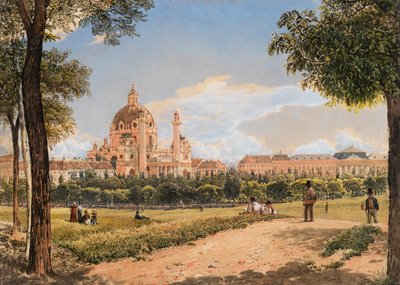 Utsikt över St. Charles Church och Polytechnic Institute i Wien, 1831. av Rudolf von Alt