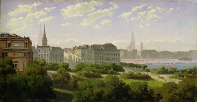 Hamburg Kunsthalle och Wallanlagen vid Glockengiesserwal, 1875 av Rudolf von Turcke