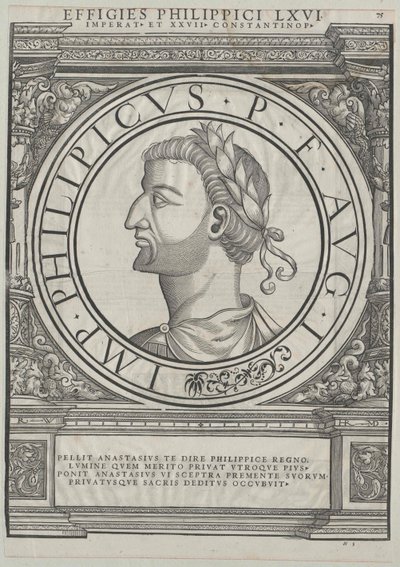 Östromerske kejsaren Philippikos Bardanes (tryck) av Rudolph Wyssenbach