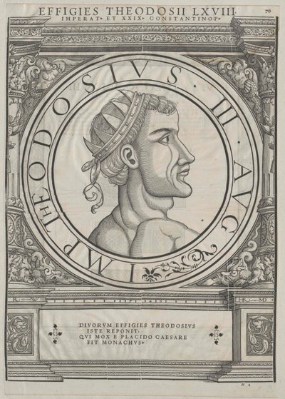 Östromerske kejsaren Theodosius III (tryck) av Rudolph Wyssenbach