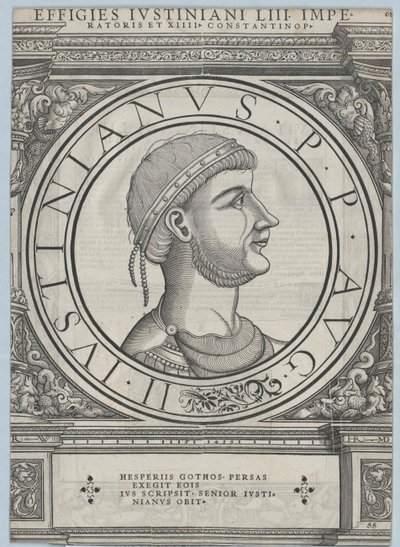 Kejsare av det bysantinska riket Justinianus I (tryck) av Rudolph Wyssenbach