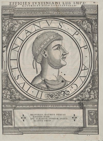 Kejsare av det bysantinska riket Justinianus I (tryck) av Rudolph Wyssenbach