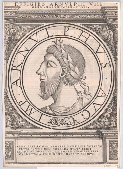 Romerska Östfrankiska kejsaren Arnulf (tryck) av Rudolph Wyssenbach