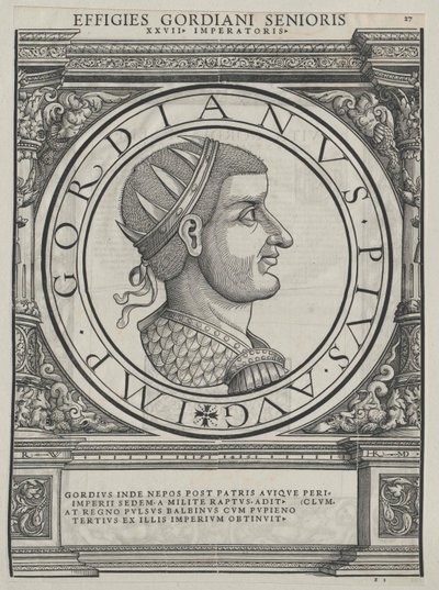 Romerske kejsaren Gordianus I (tryck) av Rudolph Wyssenbach