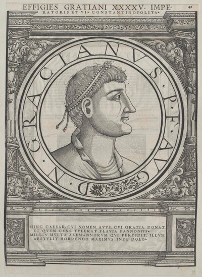 Romerske kejsaren Gratianus (tryck) av Rudolph Wyssenbach