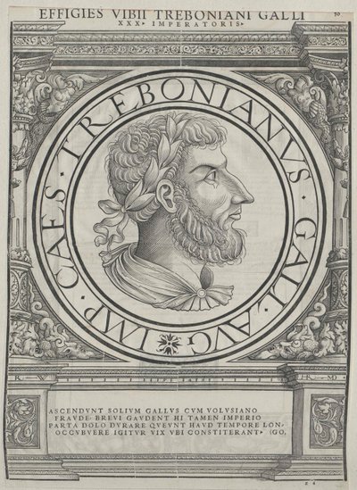 Romerske kejsaren Trebonianus Gallus (tryck) av Rudolph Wyssenbach