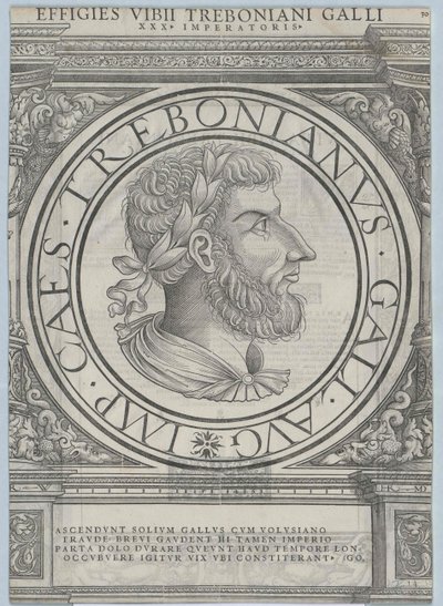 Romerske kejsaren Trebonianus Gallus (tryck) av Rudolph Wyssenbach