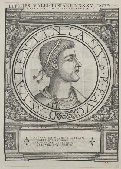 Romerske kejsaren Valentinianus II (tryck) av Rudolph Wyssenbach