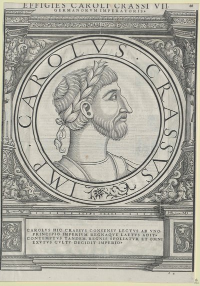 Den tjocke kejsaren Karl III (tryck) av Rudolph Wyssenbach