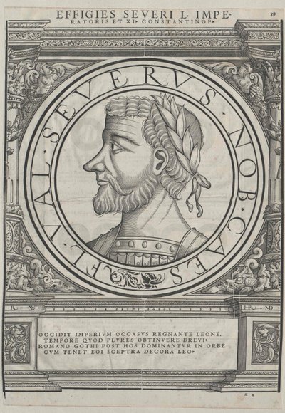Västromerska kejsaren Libius Severus (tryck) av Rudolph Wyssenbach