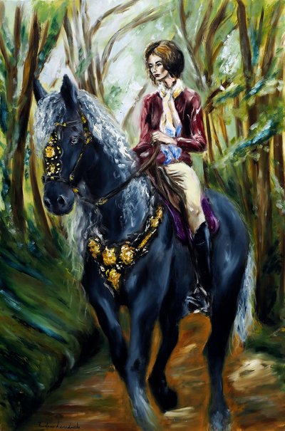 A Stroll in the Woods, 2022 (olja på duk) av Ruslana Levandovska