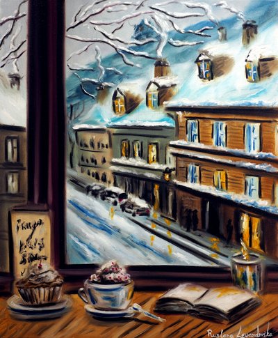 Cozy Retreat, 2025 (olja på duk) av Ruslana Levandovska