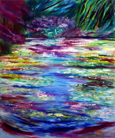 Japanese Garden at Monet Residence, 2025 (olja på duk) av Ruslana Levandovska