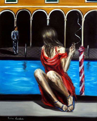 Kärlek i Venedig, 2025 (olja på duk) av Ruslana Levandovska