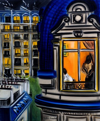 Parisian Nights, 2025 (olja på duk) av Ruslana Levandovska