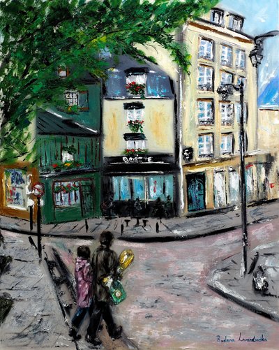 Quartier Latin Paris, 2022 (olja på duk) av Ruslana Levandovska