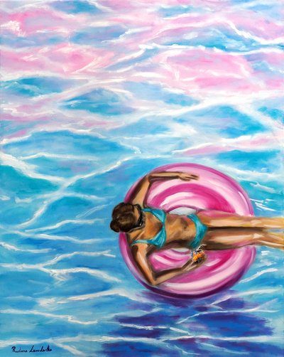 Sun-Kissed Dreams, 2025 (olja på duk) av Ruslana Levandovska