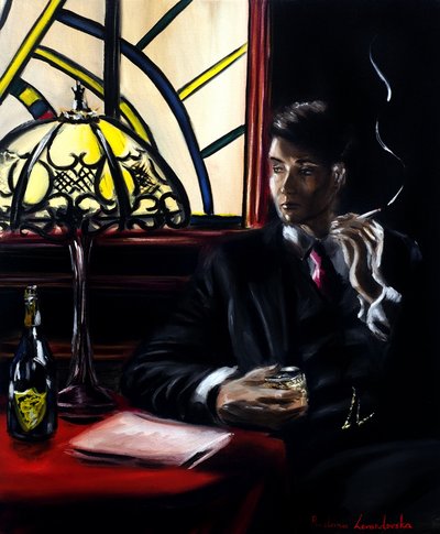 The Noir Hour, 2025 (olja på duk) av Ruslana Levandovska