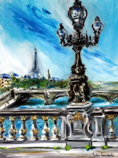 The Pont Alexandre III Paris, 2022 (olja på duk) av Ruslana Levandovska
