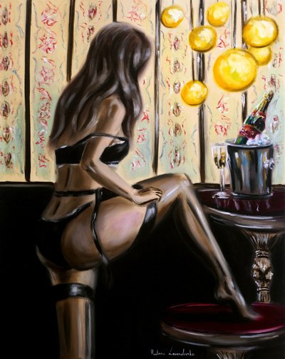 The Ritual of Elegance, 2025 (olja på duk) av Ruslana Levandovska