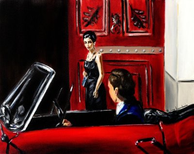 Unexpected Encounter, 2023 (olja på duk) av Ruslana Levandovska