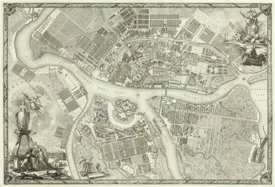 Karta över Petersburg bok till 50-årsdagen av grundandet av St. Petersburg, 1753 av Russian Master