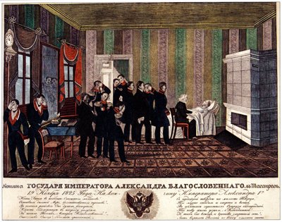 Alexander I av Rysslands död i Taganrog den 19 november 1825, början av 1830-talet av Russian Master