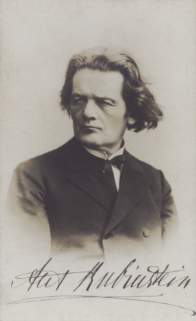Anton Rubinstein, rysk kompositör, dirigent och pianist (s/v foto) av Russian Photographer (after)