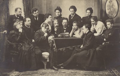 Anton Tjechov läser för medlemmar av Moskvas konstteater av Russian Photographer