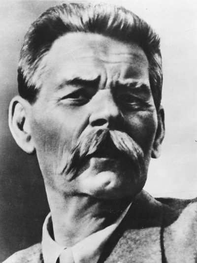 Porträtt av Alexei Maximovich Peshkov, känd som Maxim Gorky (svartvitt foto) av Russian Photographer