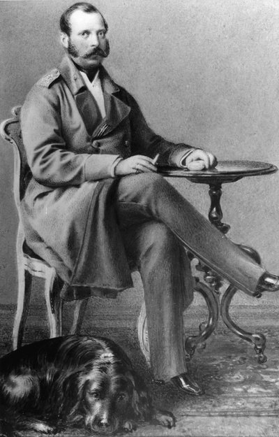 Porträtt av kejsar Alexander II av Ryssland (Alexandre II, Alexandre Nikolaievitch Romanov, Alexander II Nikolaevich) (1818-1881) av Russian Photographer