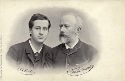 Porträtt av Siloti och Tjajkovskij av Russian Photographer