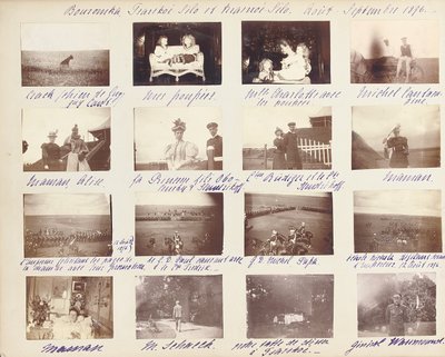 Den ryska kejserliga familjen, sida från ett fotoalbum, ca 1897-99 (s/v foto) (se även 487673-80) av Russian Photographer
