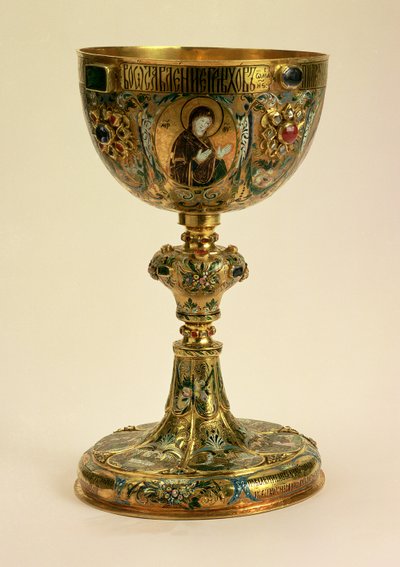 Bägare, rysk, 1677 (guld och emalj) av Russian School
