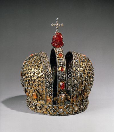 Kejsarinnan Anna Ioannovnas krona, St. Petersburg, 1730 (silver, guld och ädelstenar) av Russian School