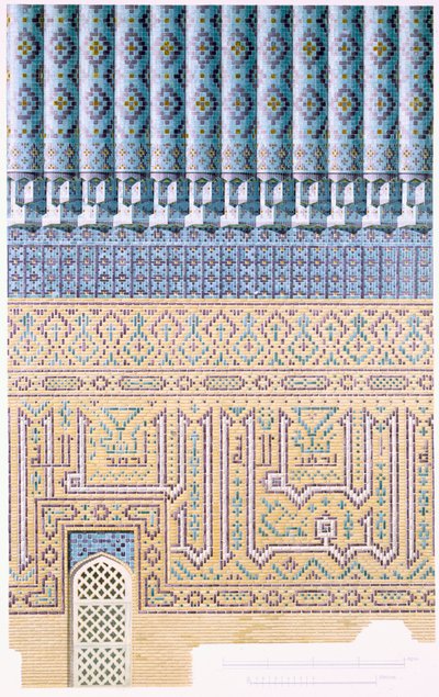 Dekorativa detaljer på kupolen, från markplan och upp, pub. 1905. av Russian School.