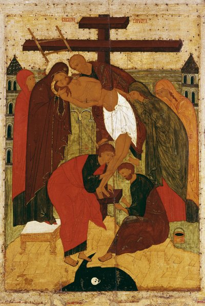 Nedstigning från korset, 1475-1499 av Russian School