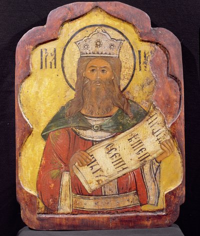 Kung David, ikon, ukrainska (tempera på panel) av Russian School