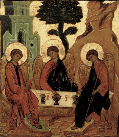 Gamla testamentets treenighet, 1500-talsikon av Russian School