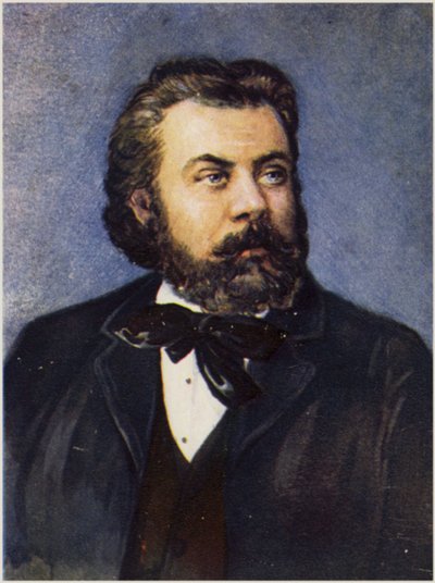 Porträtt av Modest Mussorgsky av Russian School