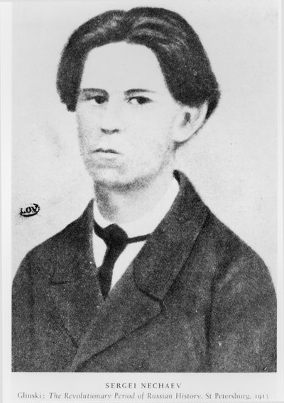 Porträtt av Sergei Nechaev (1847-82) illustration från The Revolutionary Period of Russian History av Glinski, St. Petersburg, 1913 av Russian School