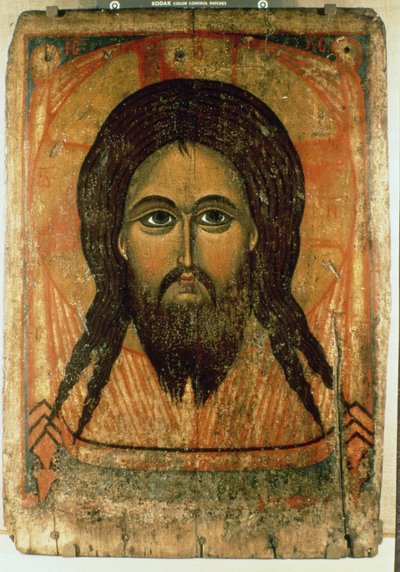 Det heliga ansiktet (panel) av Russian School