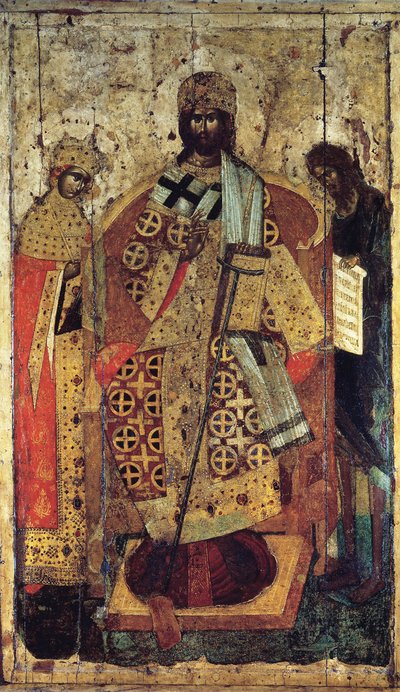 King of Kings På höger hand stod 1300-talet. av Russian icon.