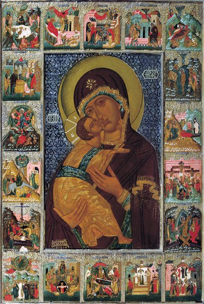 Jungfrun av Vladimir, 1500-talet. av Russian icon.