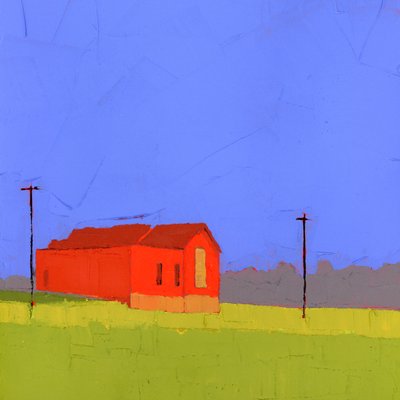 Blue Hour, 2025 (akryl på träpanel) av Ruth Lague