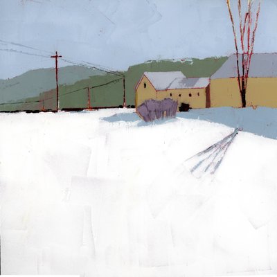 Green Mountain, 2025 (akryl på träpanel) av Ruth Lague