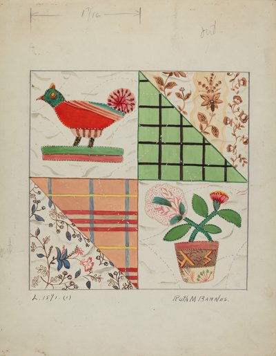 Applikation Quilt, ca. 1936. av Ruth M Barnes